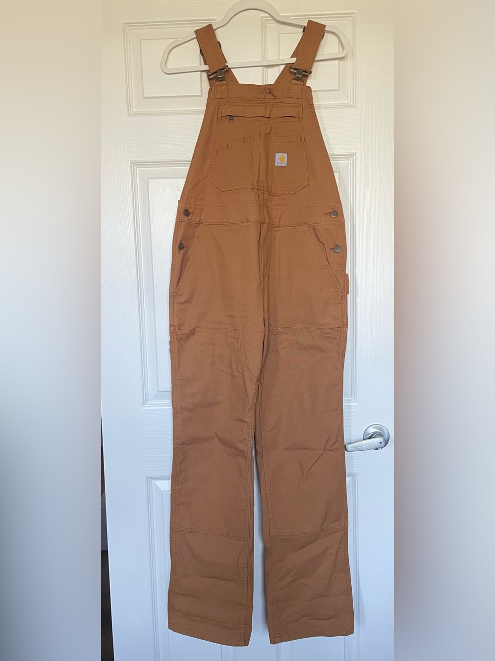 Women's Rugged Flex Loose Fit Canvas Bib Overall - Carhartt Brown